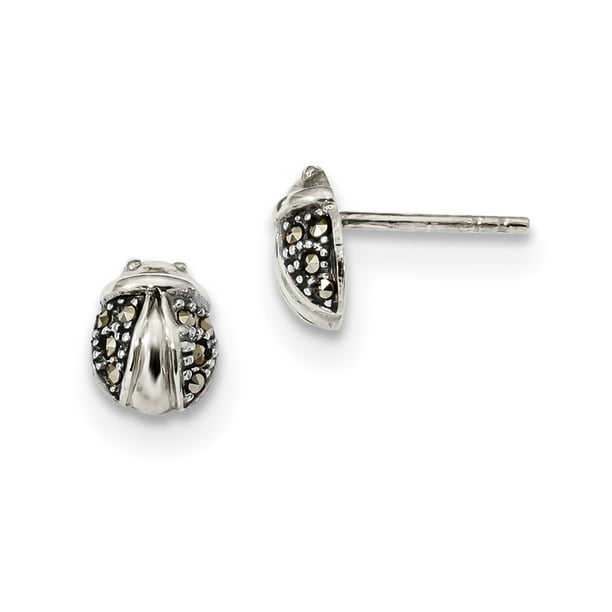 Sterling Silver 8mm ladybug post stud earrings. Sterling Silver 8mm ladybug post stud earrings.